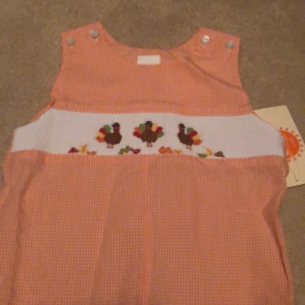 NWT Southern Sunshine Kids Smocked Turkey Longall